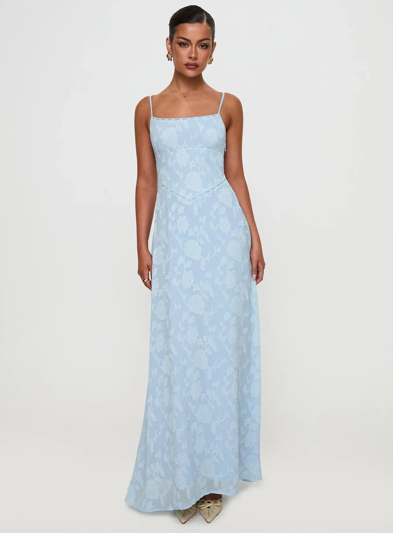 Marta • Vestido maxi textura floral