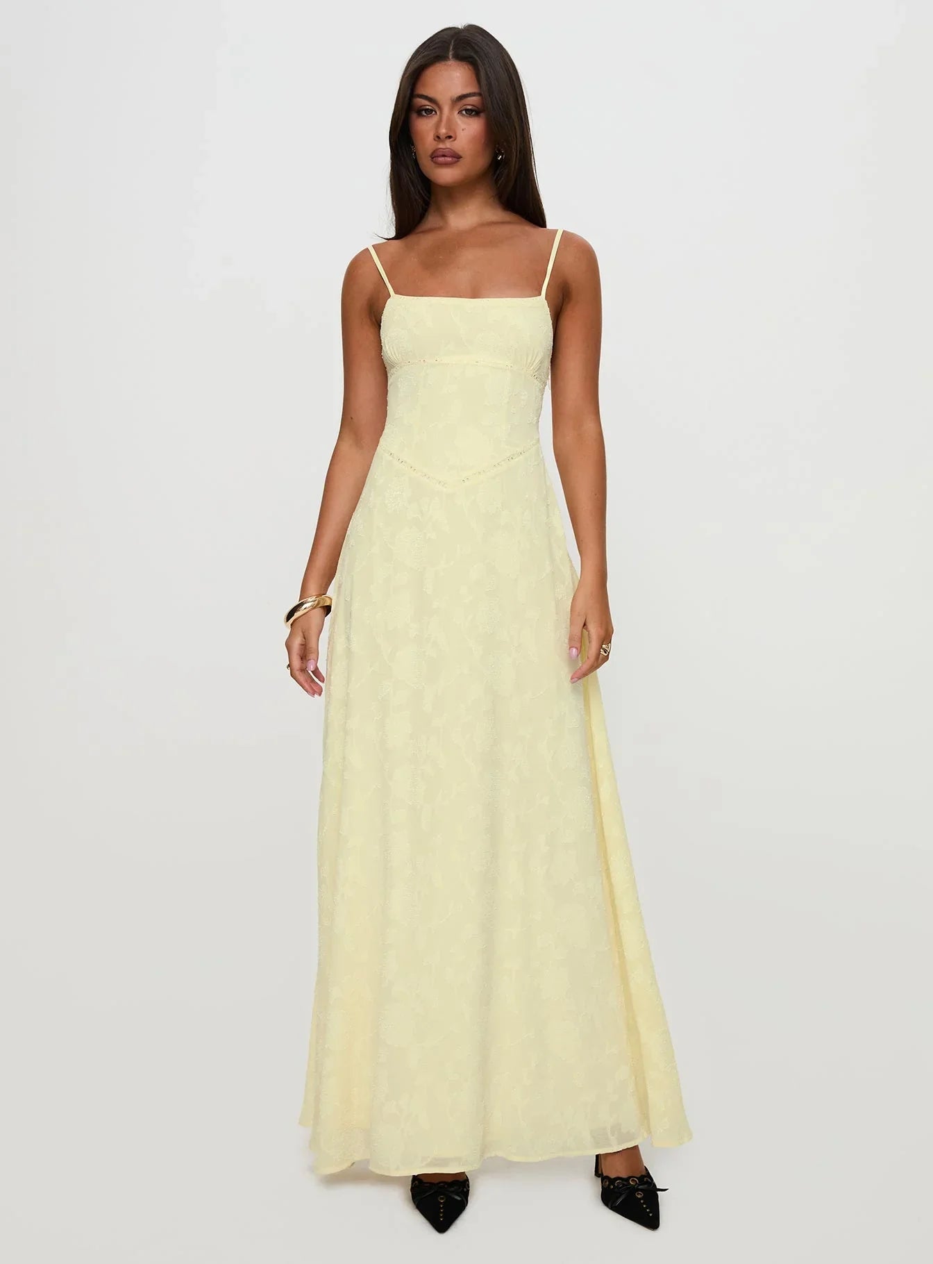 Marta • Vestido maxi textura floral