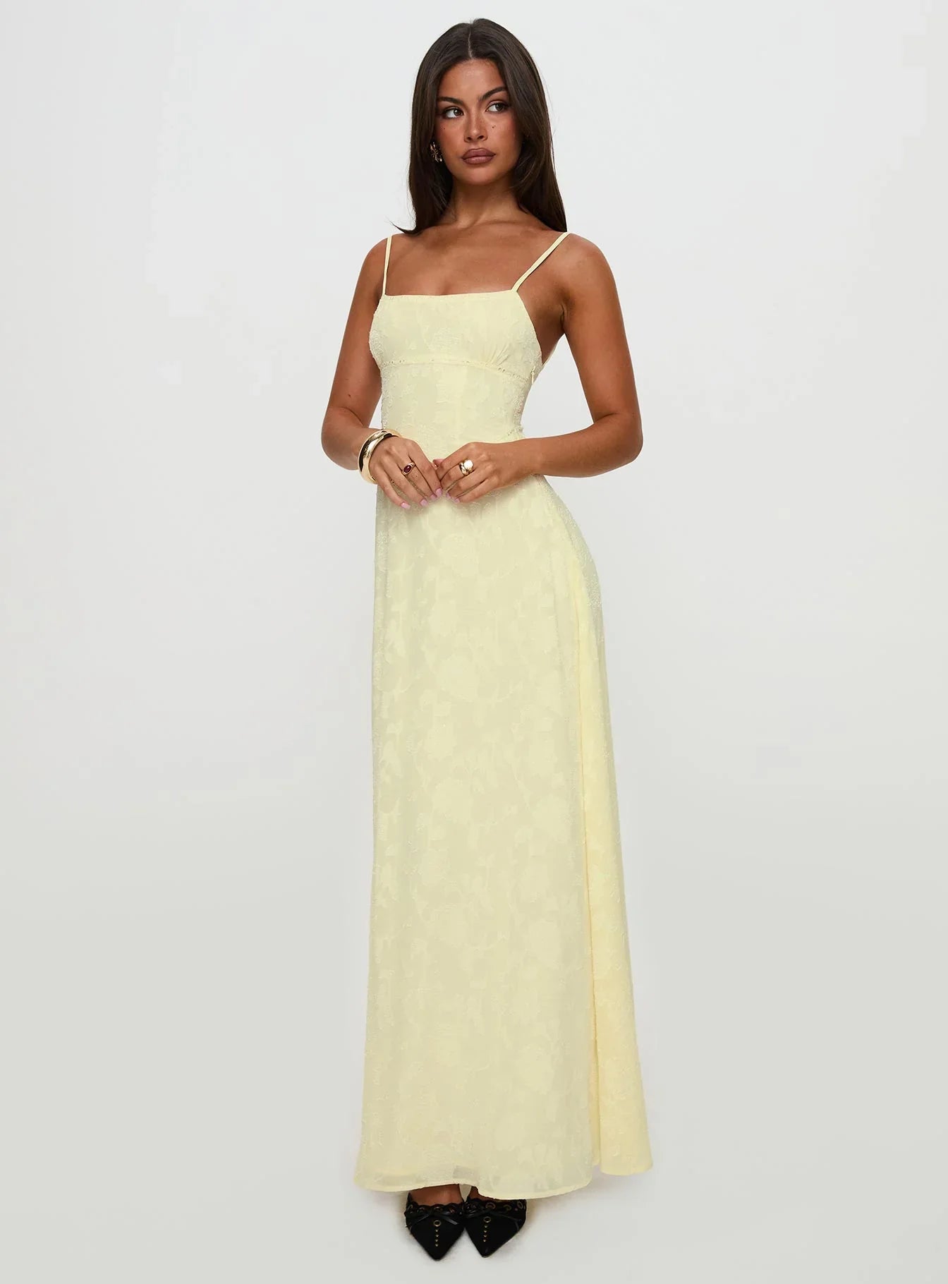 Marta • Vestido maxi textura floral