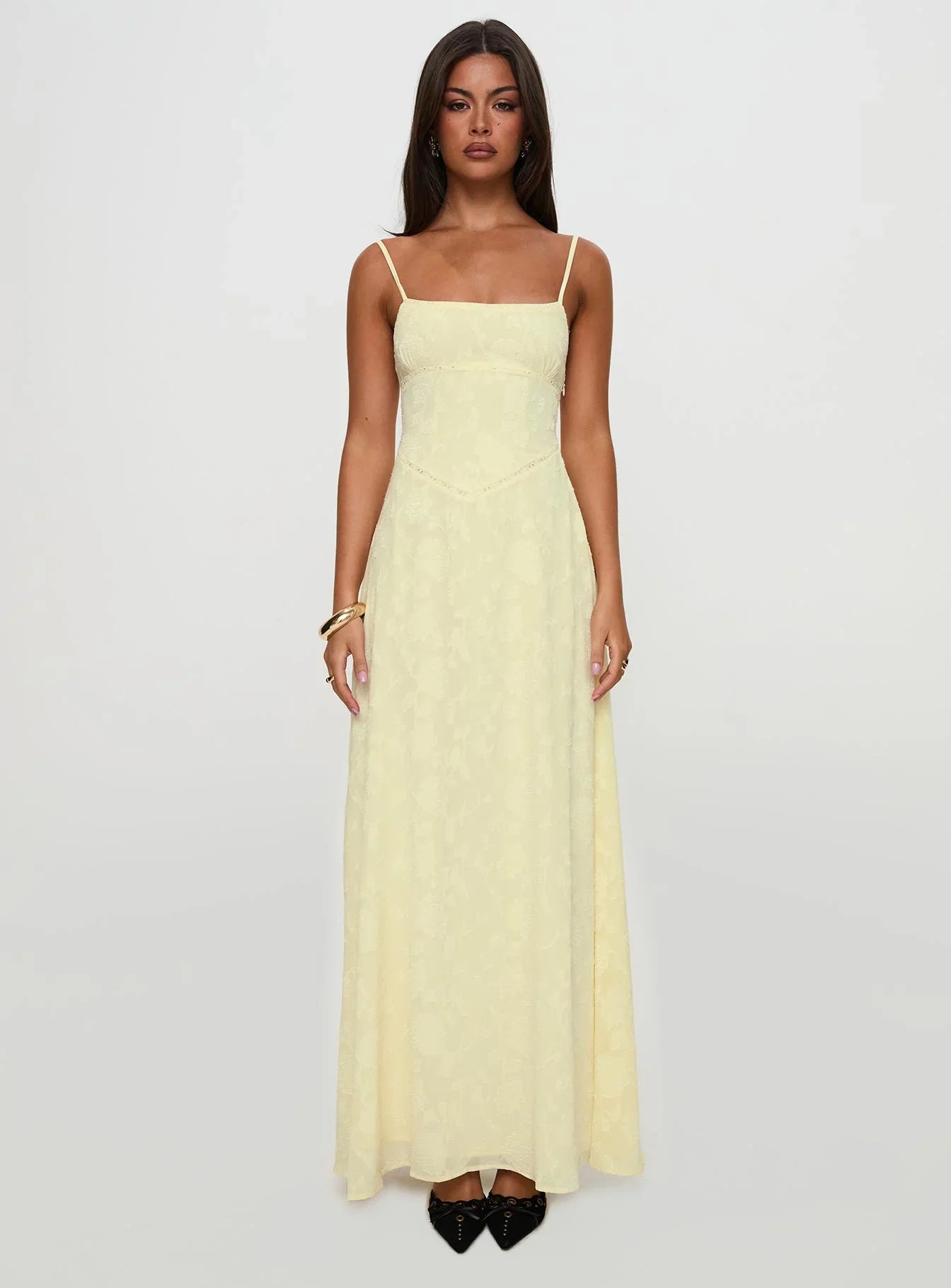 Marta • Vestido maxi textura floral