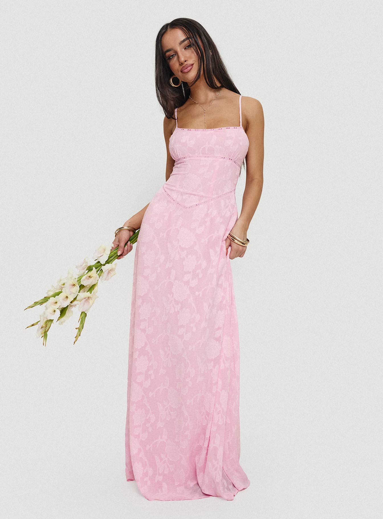 Marta • Vestido maxi textura floral