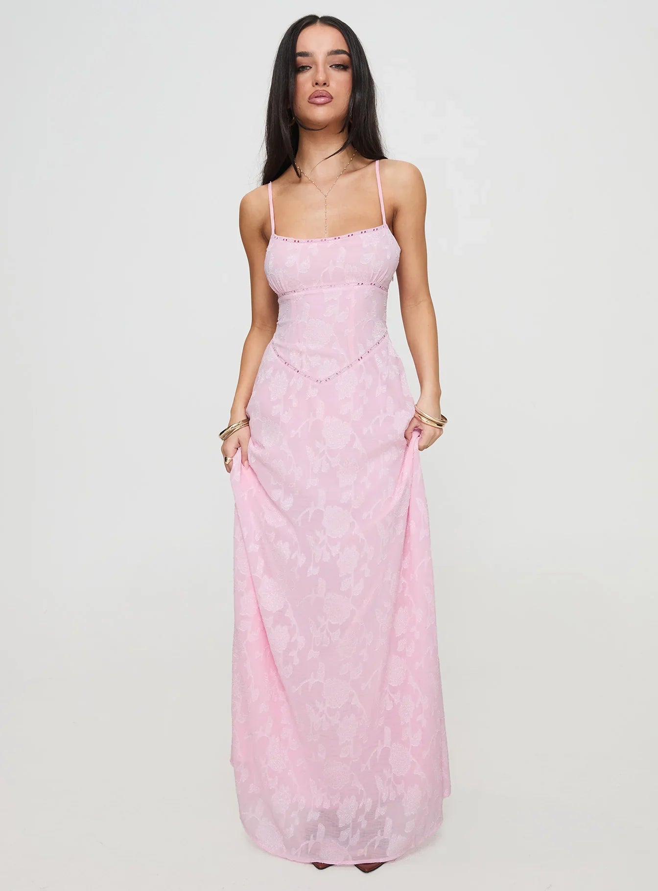 Marta • Vestido maxi textura floral