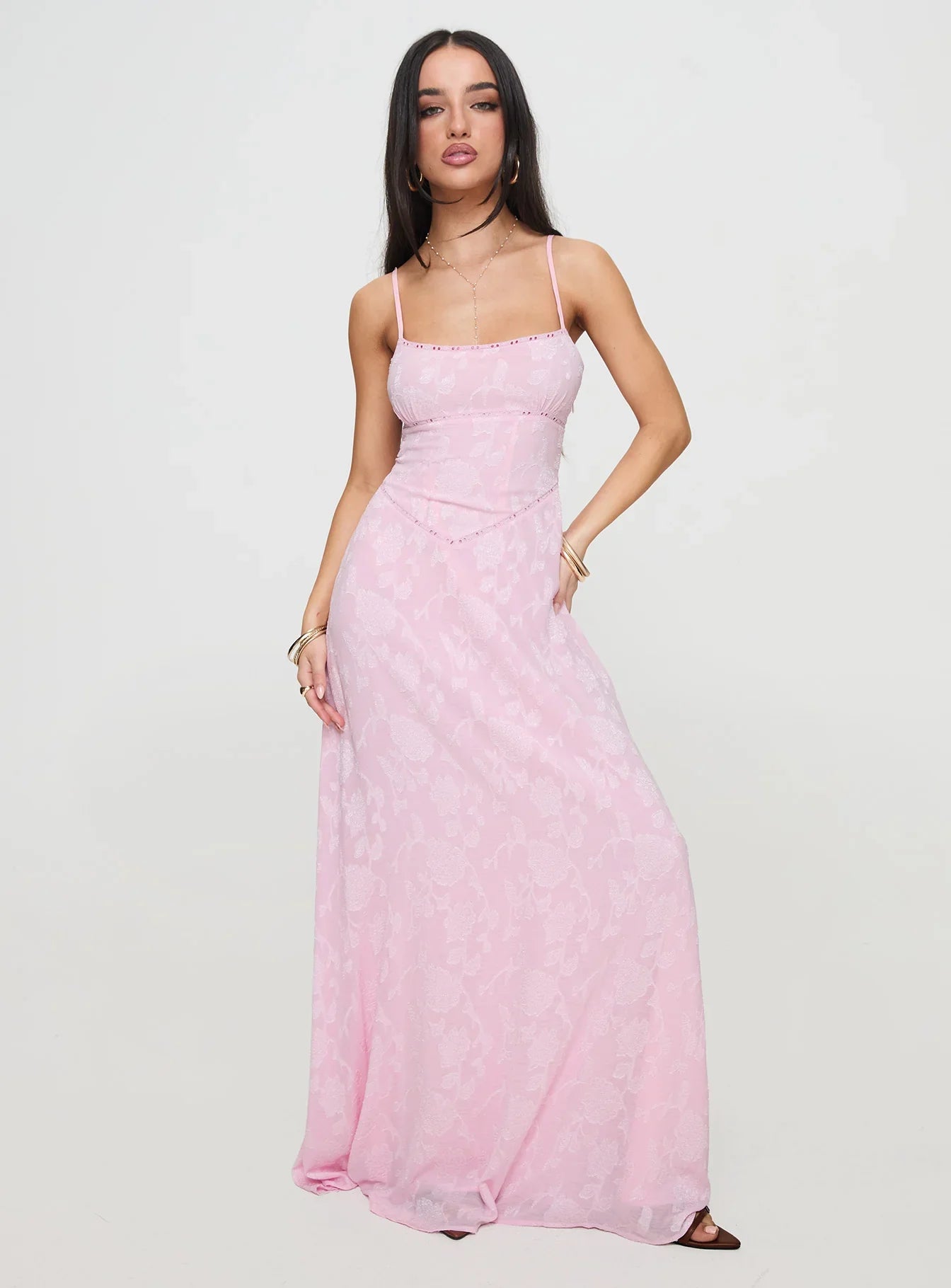 Marta • Vestido maxi textura floral