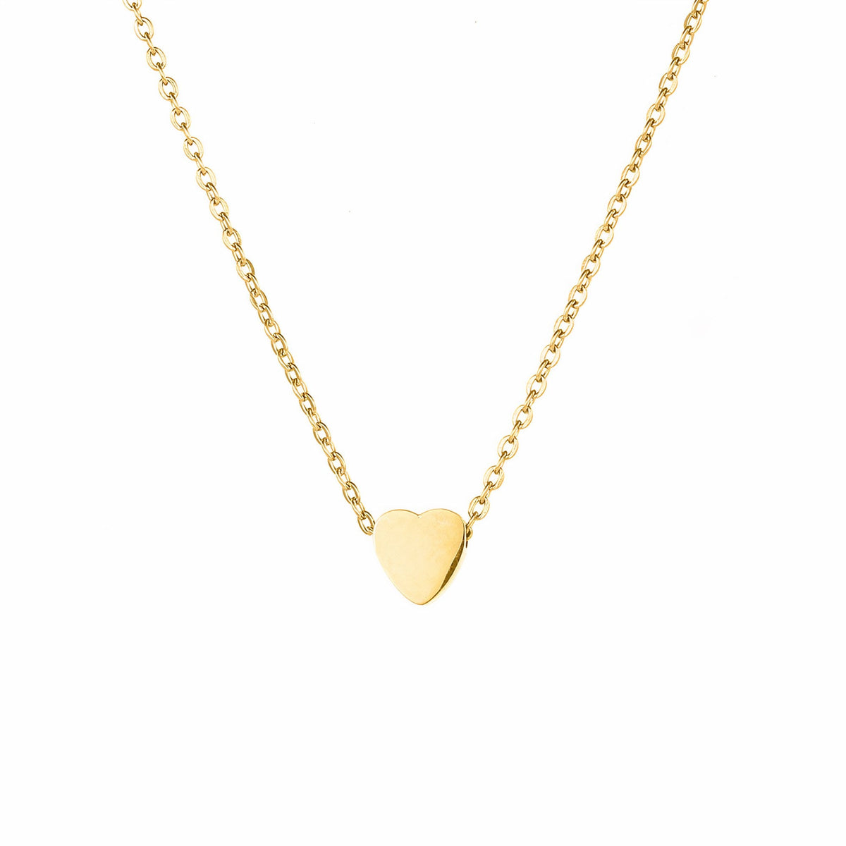 Collar dorado minimalista con colgante de corazón