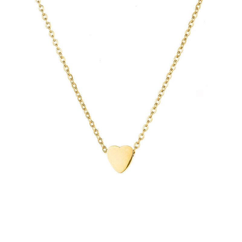 Collar dorado minimalista con colgante de corazón