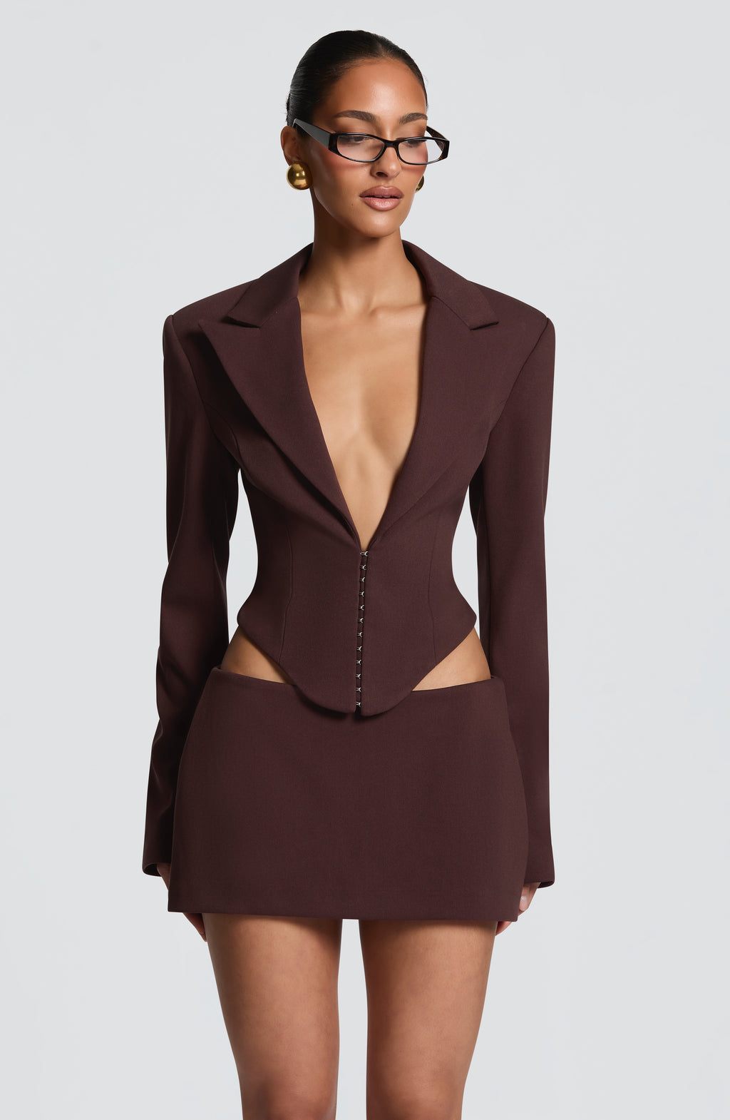 Blazer Corto Agatha - Marrón Ciruela