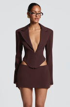 Blazer Corto Agatha - Marrón Ciruela