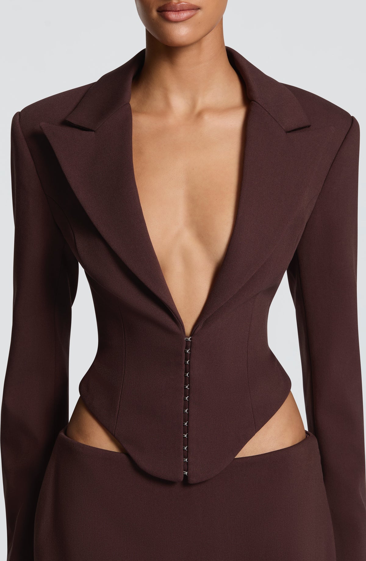 Blazer Corto Agatha - Marrón Ciruela