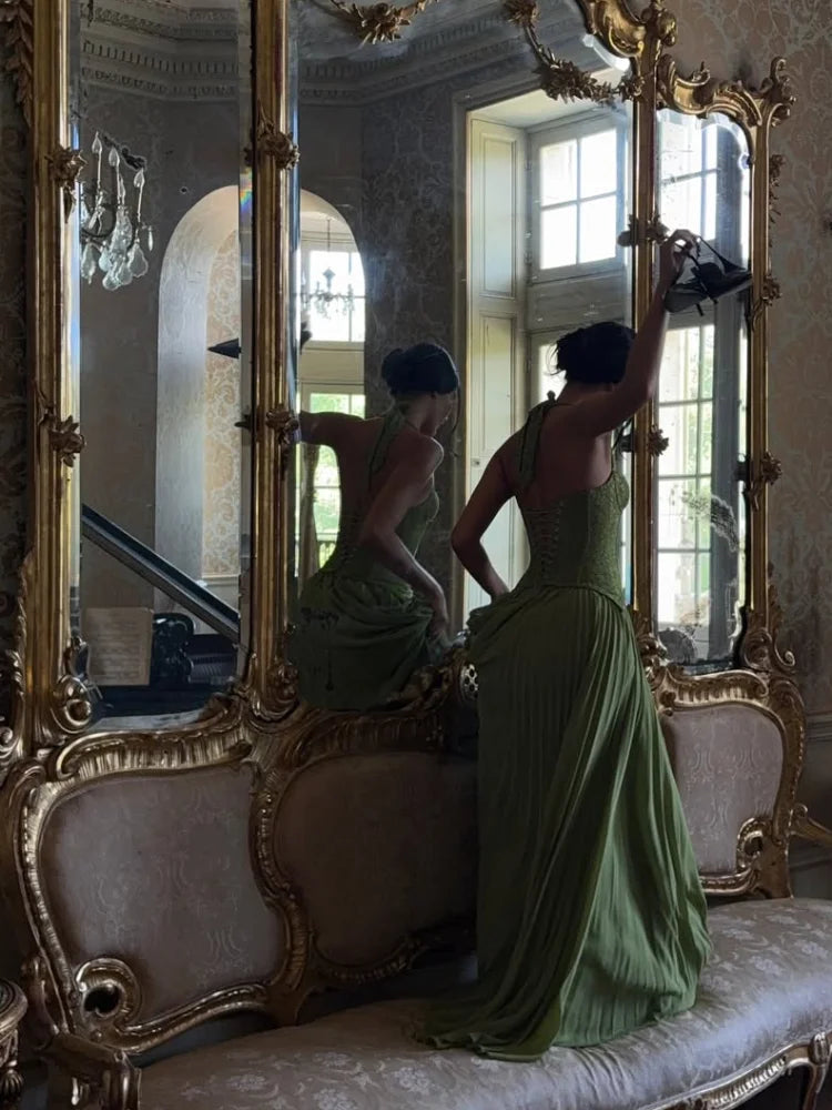 Shailine™ | Vestido verde esmeralda