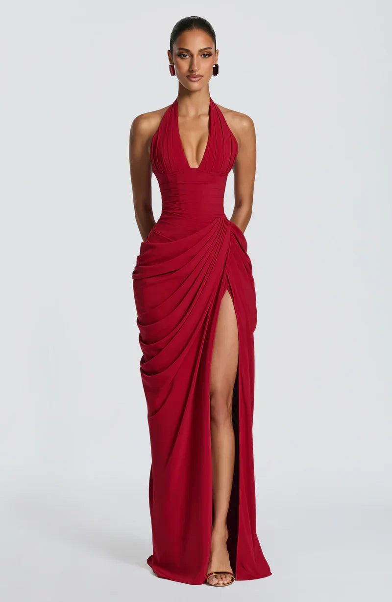 Minetta • Vestido Maxi Halter con corsé