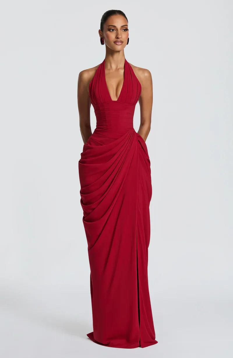 Minetta • Vestido Maxi Halter con corsé