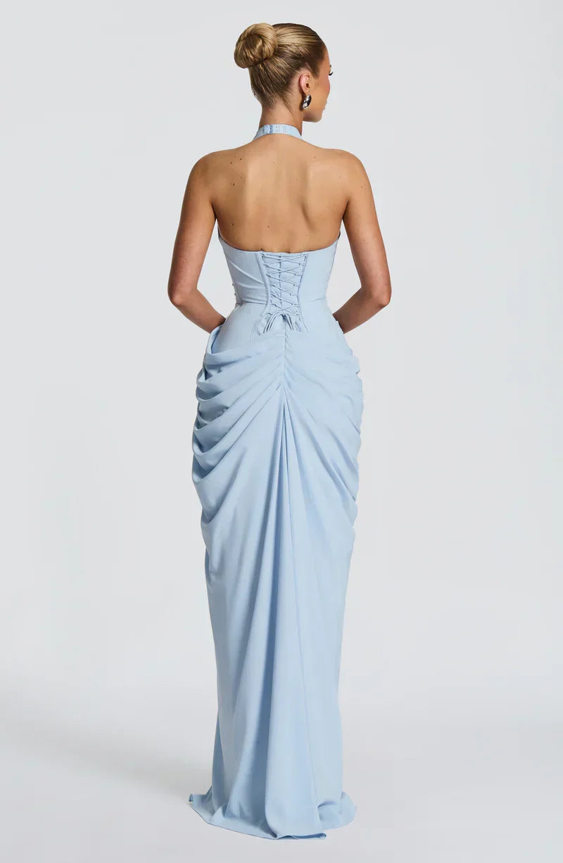 Minetta • Vestido Maxi Halter con corsé
