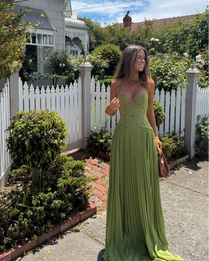 Shailine™ | Vestido verde esmeralda
