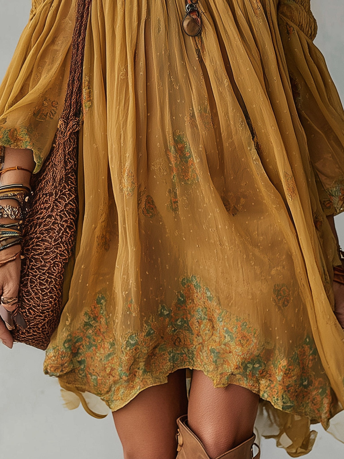 Jonquille | Mini Vestido Floral Amarillo, Hombros Descubiertos