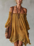 Jonquille | Mini Vestido Floral Amarillo, Hombros Descubiertos