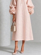 Vestido Emilia de Botones y Puños Florales