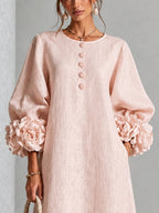 Vestido Emilia de Botones y Puños Florales
