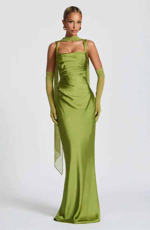 Calanthe • Vestido Satinado Maxi