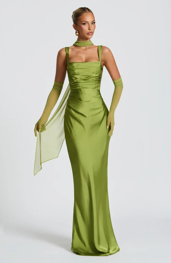 Calanthe • Vestido Satinado Maxi