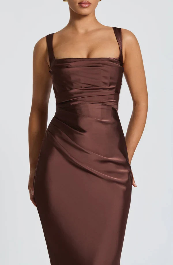 Calanthe • Vestido Satinado Maxi