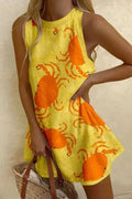 Orvienne™ | Mini Vestido Estampado com Caranguejos