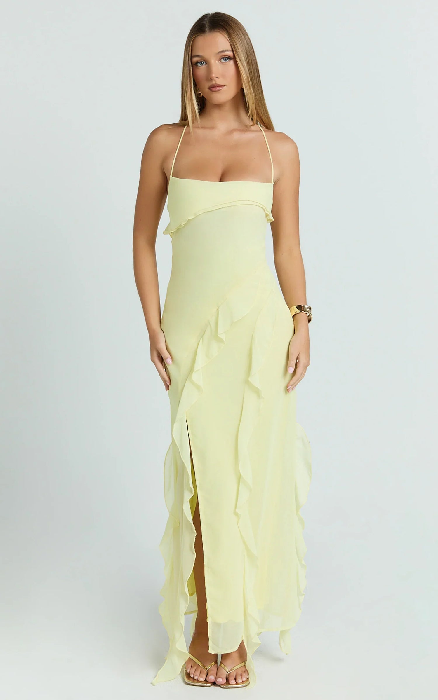 Felisa • Vestido Maxi Dobladillo con Volantes