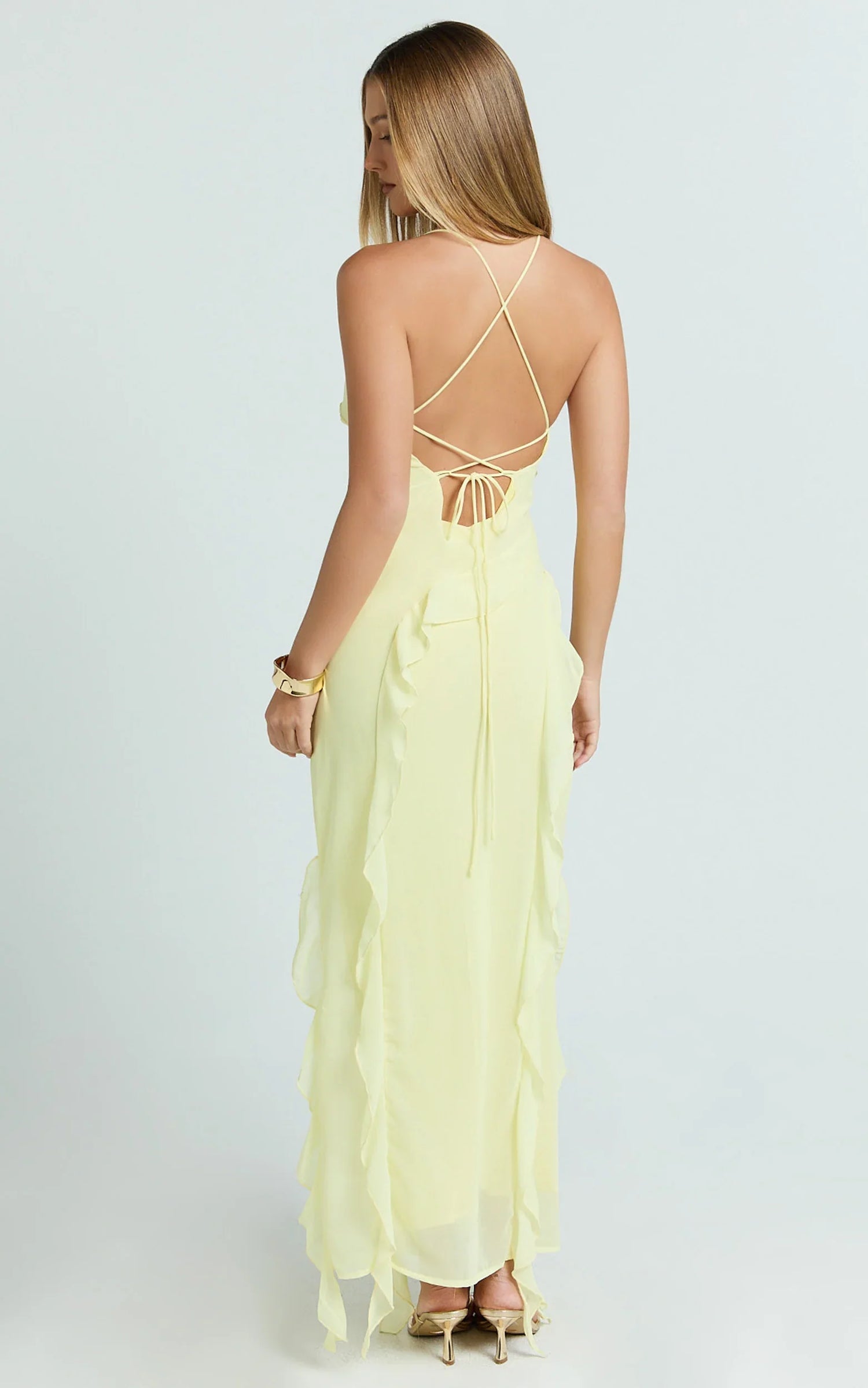 Felisa • Vestido Maxi Dobladillo con Volantes
