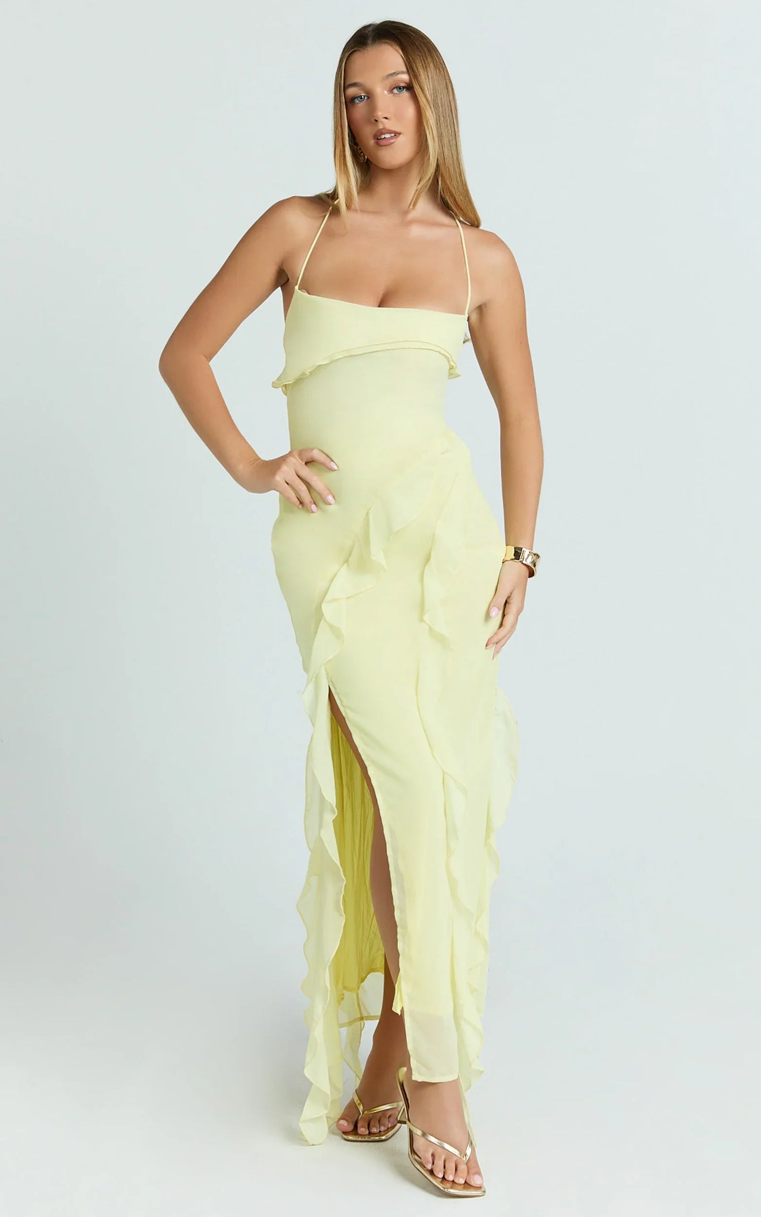 Felisa • Vestido Maxi Dobladillo con Volantes