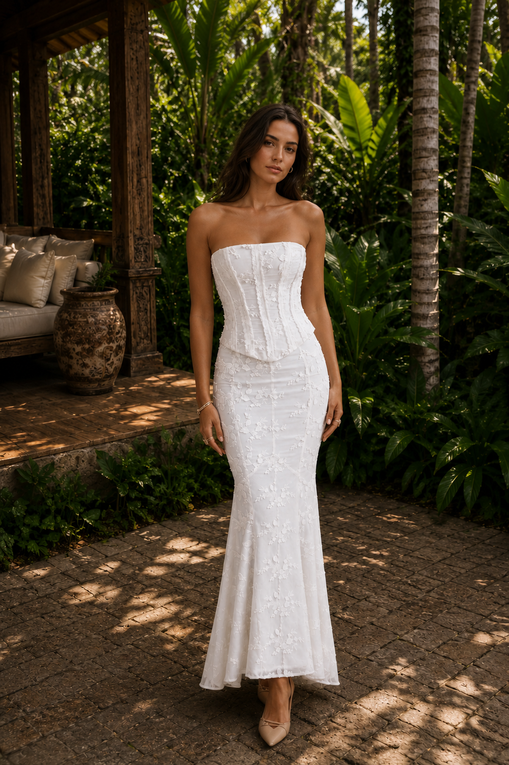 ETERNAL BLOOM | Vestido Midi 2 piezas con Corsé