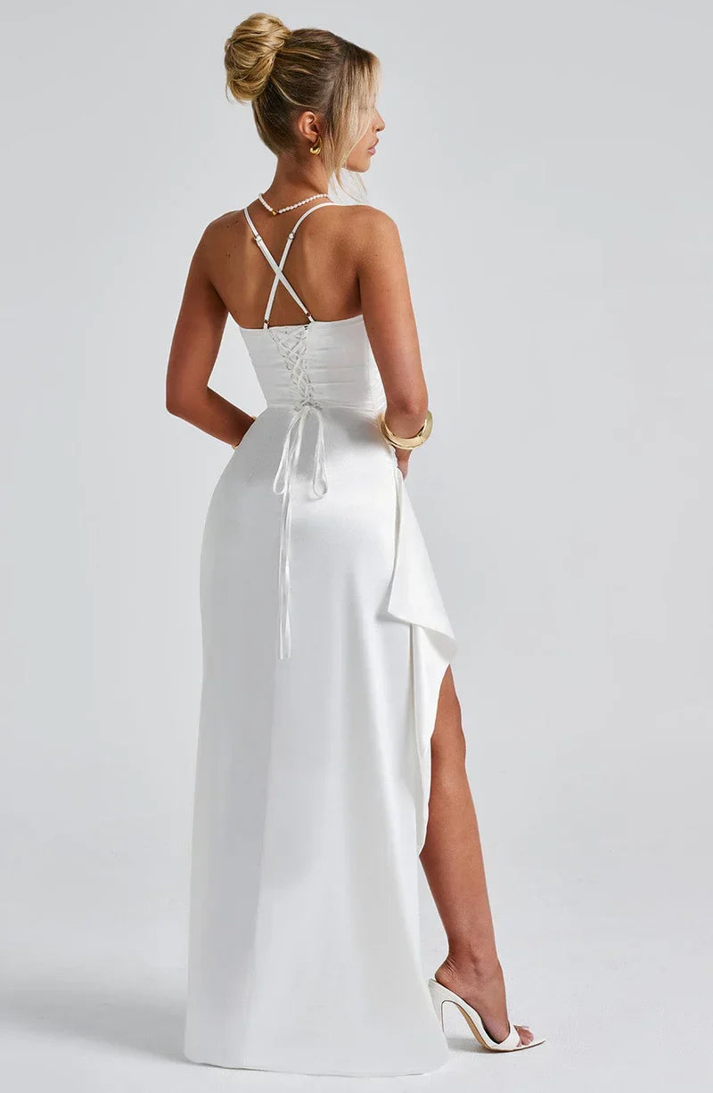Helene • Vestido Halter Satén
