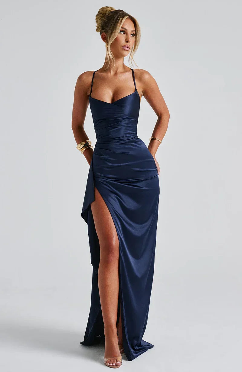 Helene • Vestido Halter Satén