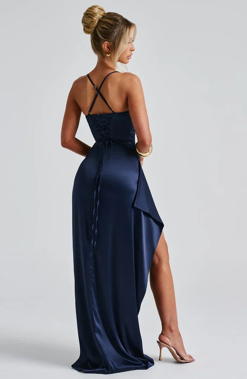 Helene • Vestido Halter Satén
