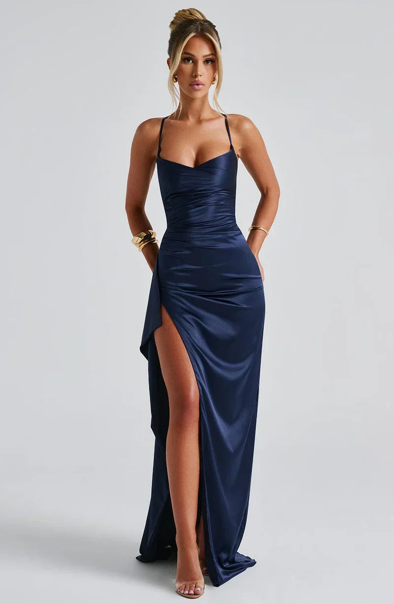 Helene • Vestido Halter Satén