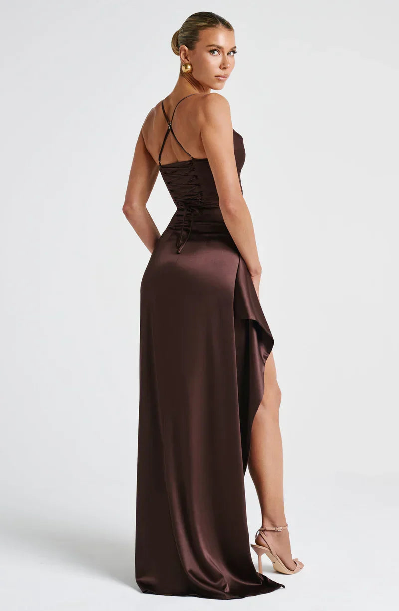 Helene • Vestido Halter Satén