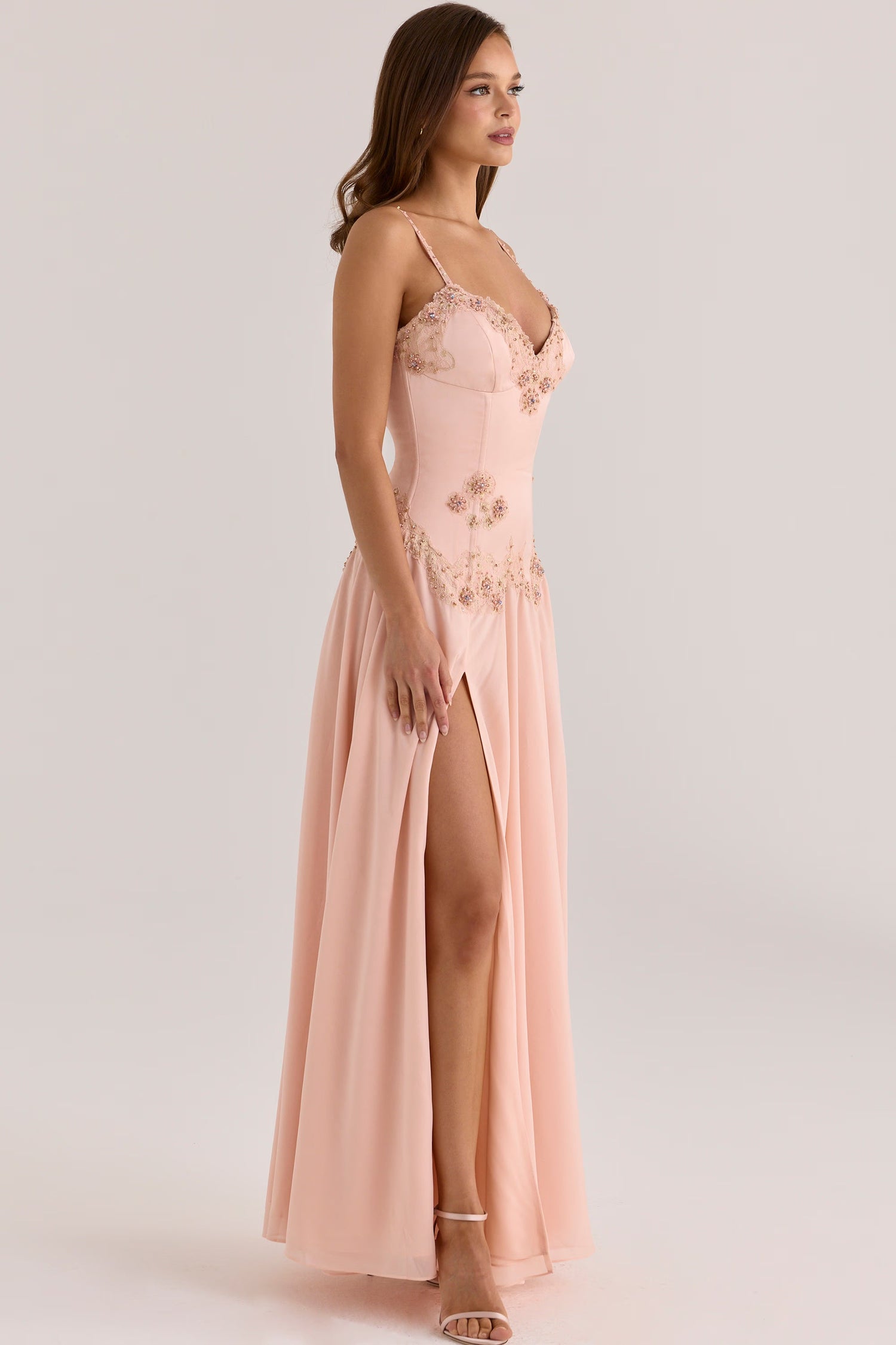 Saloma • Vestido Maxi Embellecido Blush