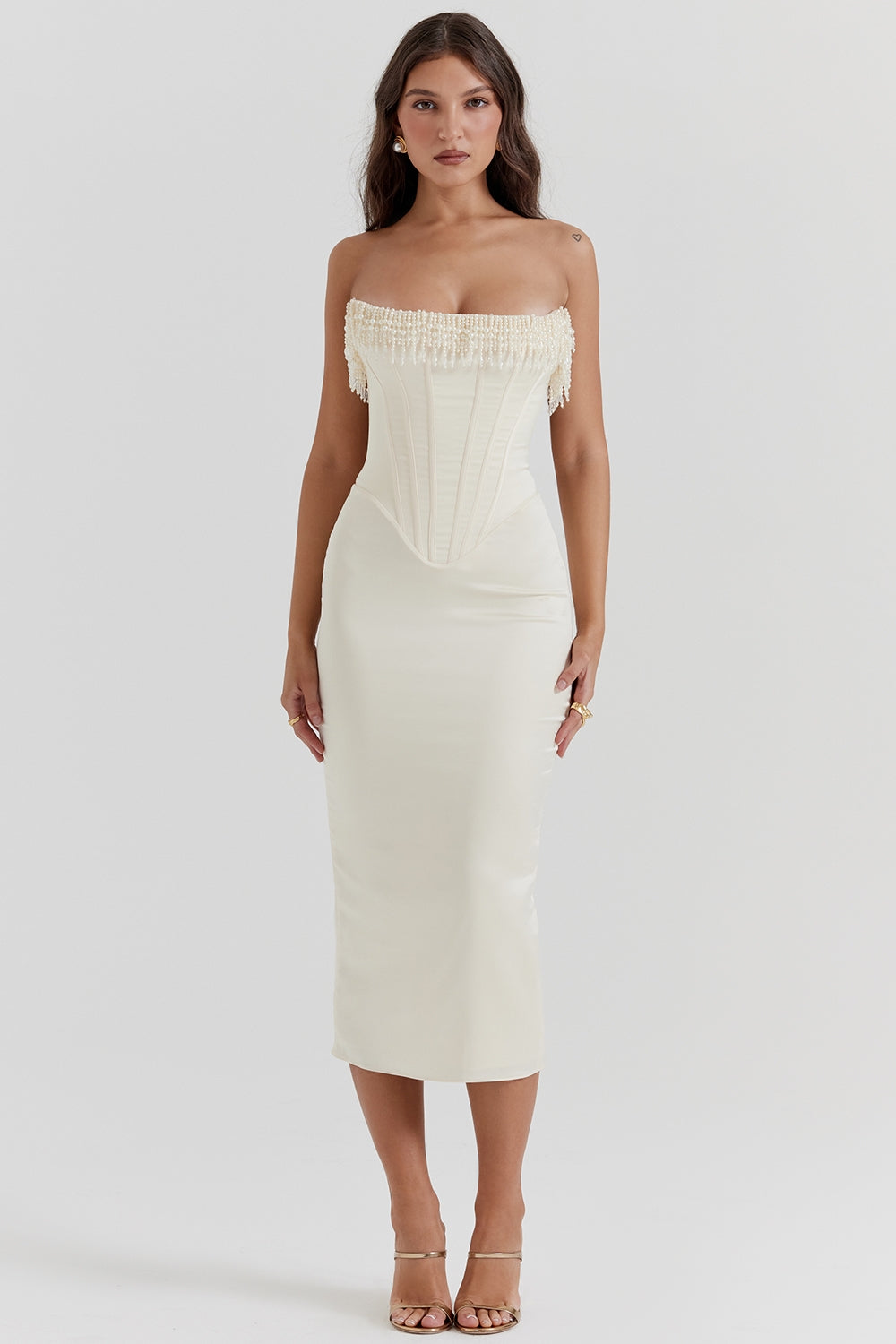 Aurora • Vestido Midi Corsé Perla