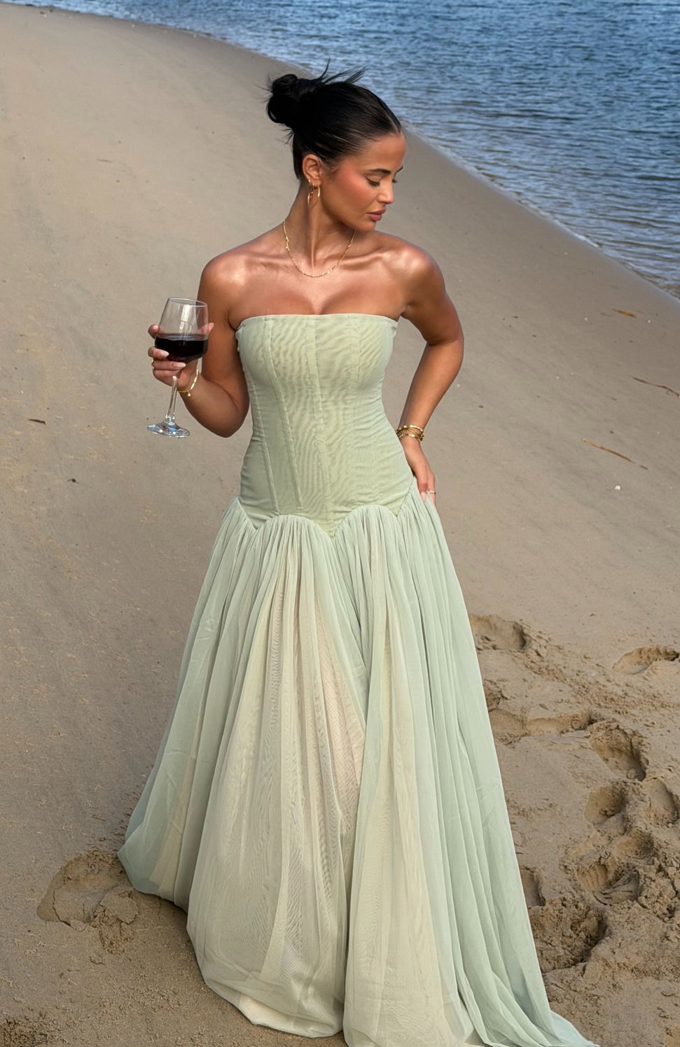 Zaida • Vestido Maxi Menta