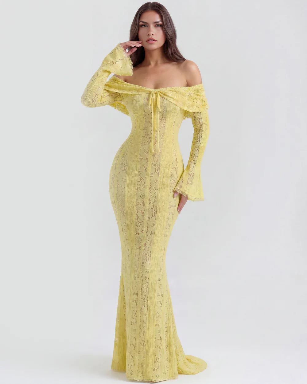 Josefina • Vestido Maxi de Encaje Off Shoulder