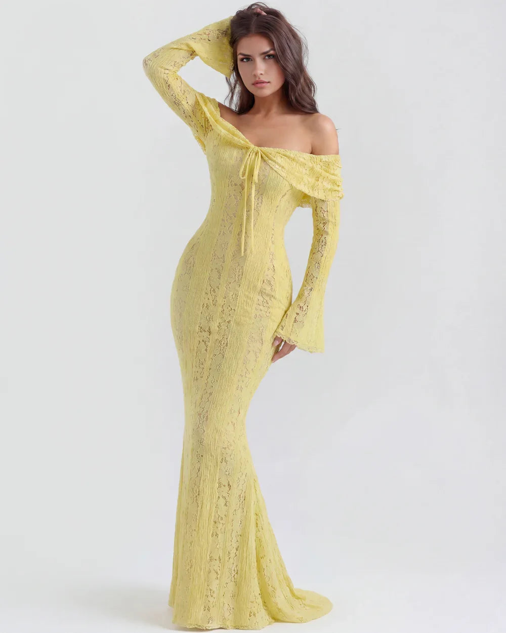 Josefina • Vestido Maxi de Encaje Off Shoulder