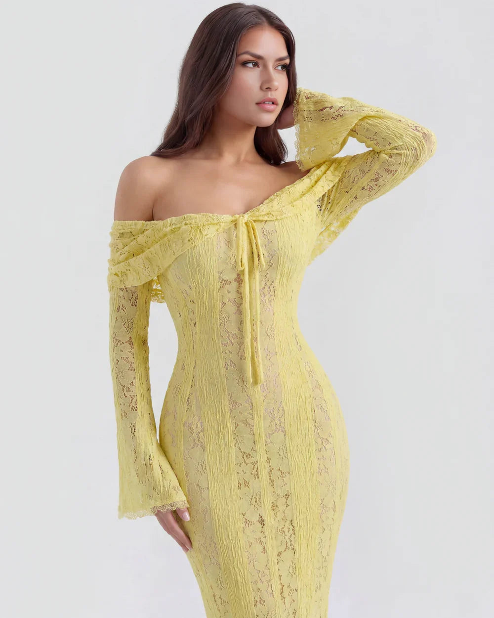 Josefina • Vestido Maxi de Encaje Off Shoulder