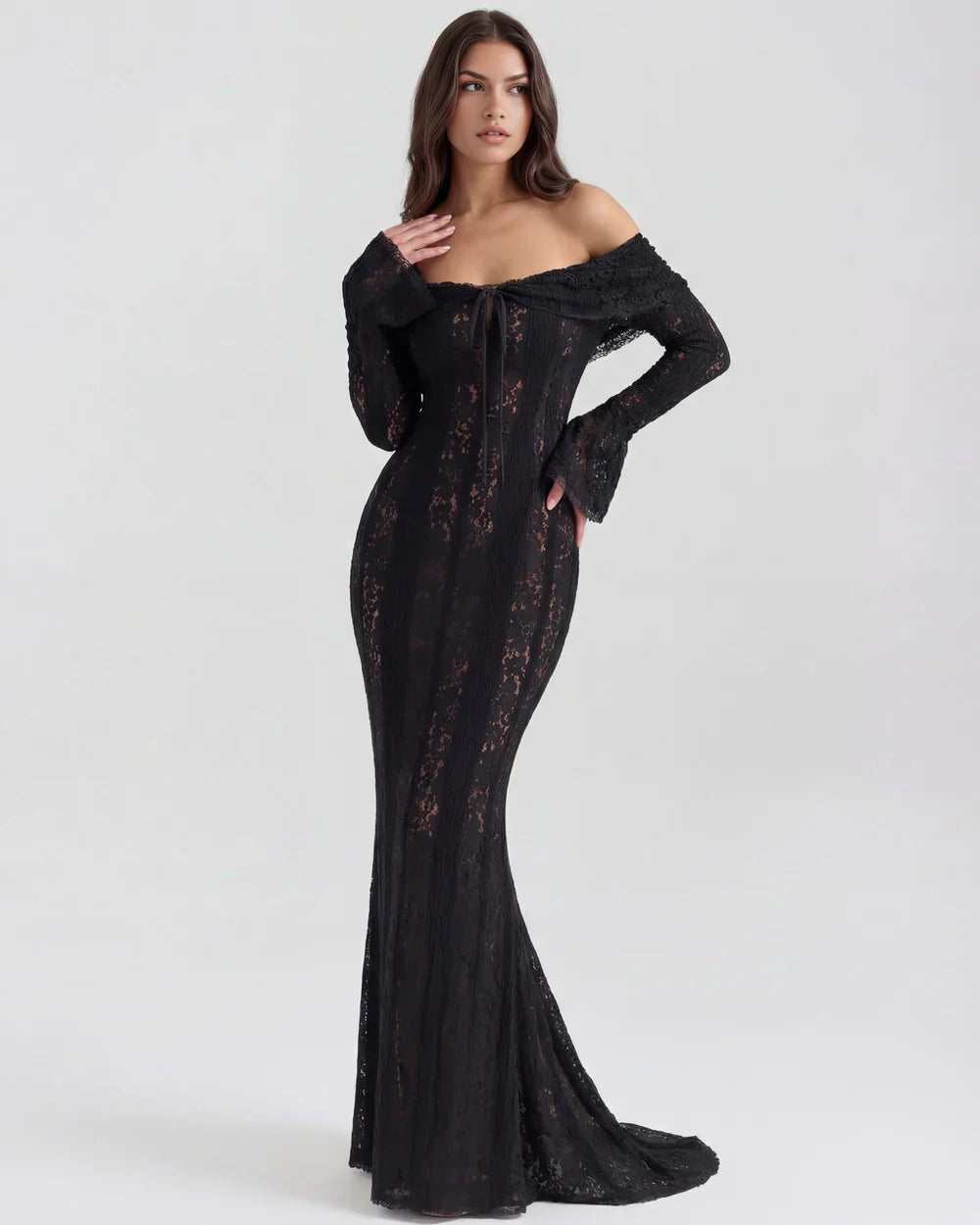 Josefina • Vestido Maxi de Encaje Off Shoulder