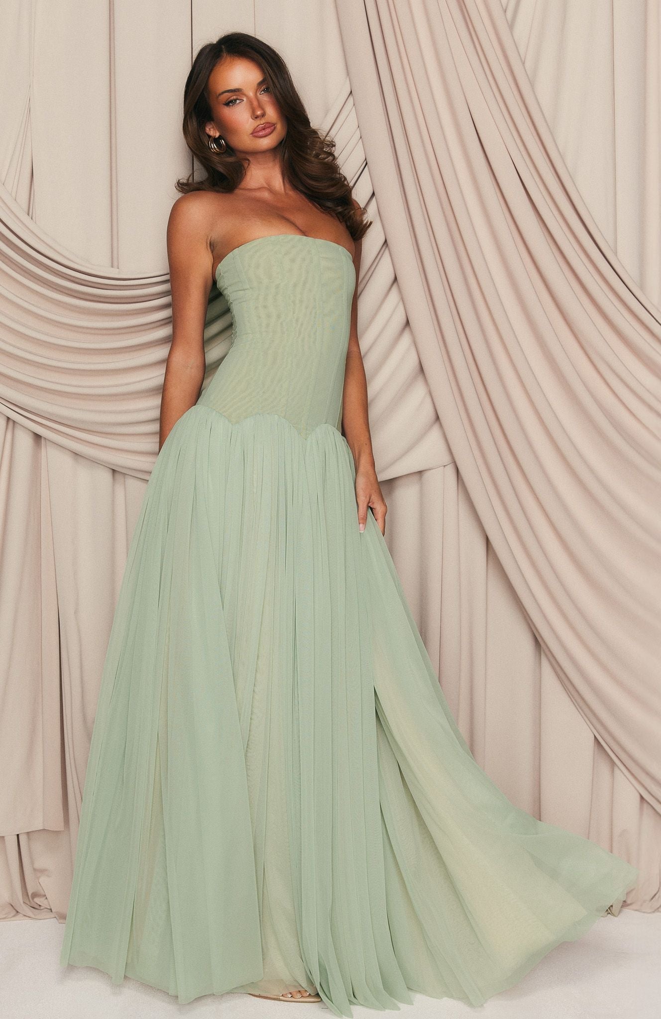 Zaida • Vestido Maxi Menta
