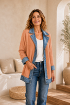 Liora · Chaqueta de Punto con Detalles Vaqueros