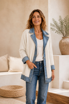 Liora · Chaqueta de Punto con Detalles Vaqueros