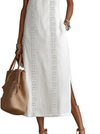 Jimena — Vestido maxi halter con abertura lateral