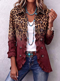 Olimpia | Blazer de Leopardo Degradado Burdeos