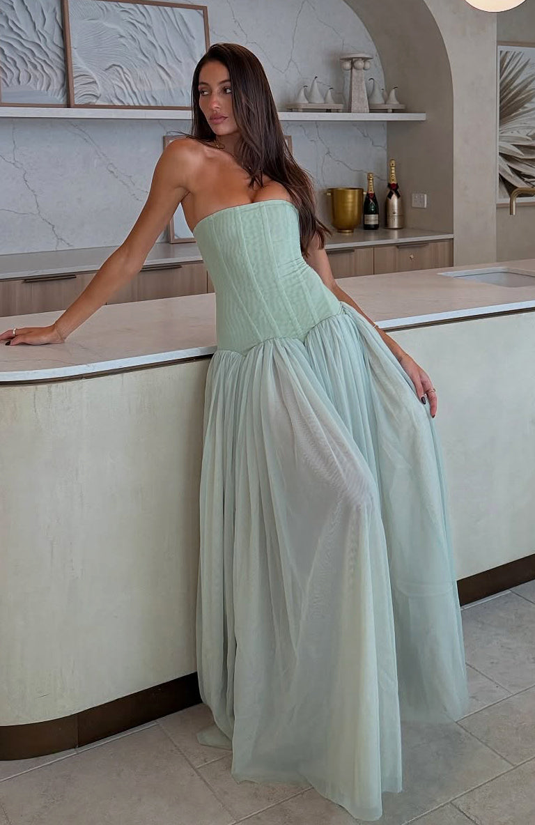 Zaida • Vestido Maxi Menta