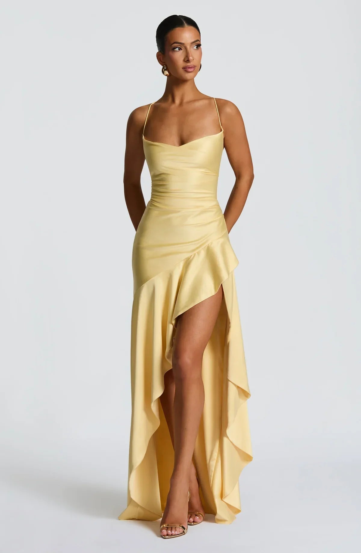 Naomi • Vestido Maxi de Satén con Espalda Atada