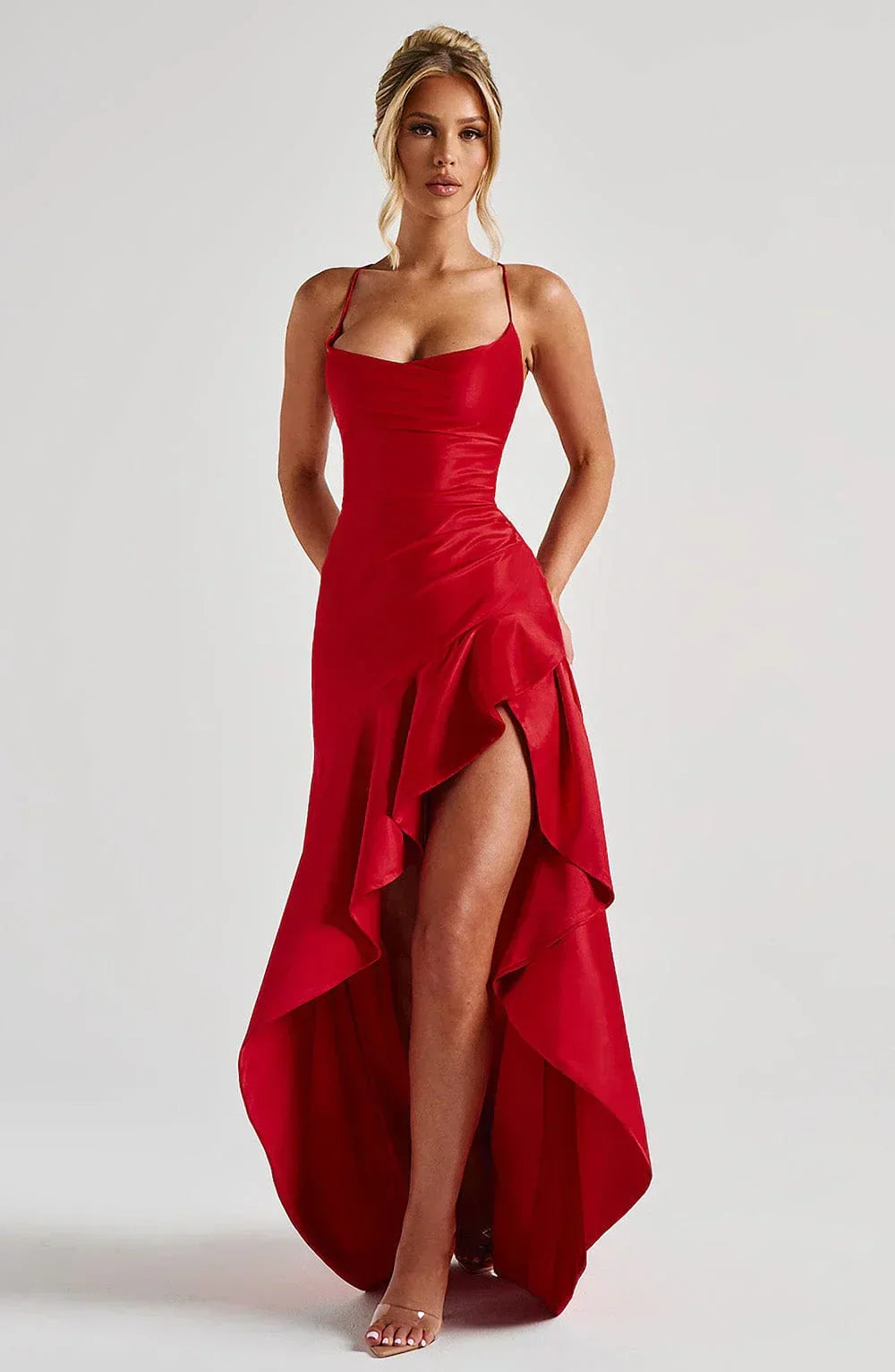 Naomi • Vestido Maxi de Satén con Espalda Atada