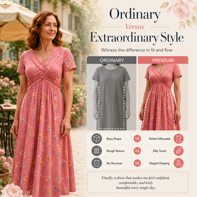 Azalea • Vestido Midi Floral de Cintura Cruzada